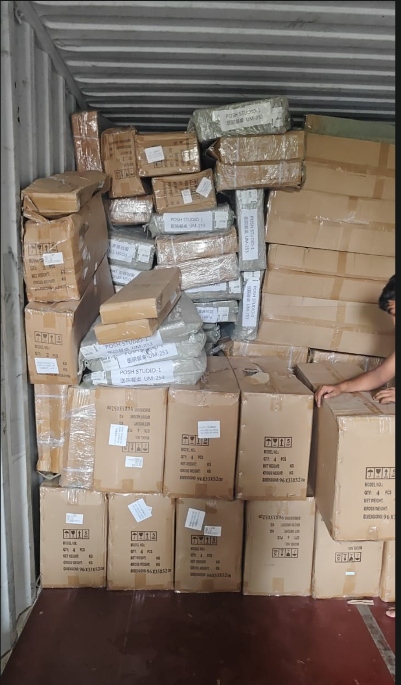 Packed parcels ready for part load PTL despatch across India