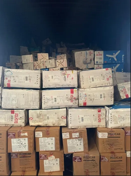 Packaged commercial cargo ready for movement
