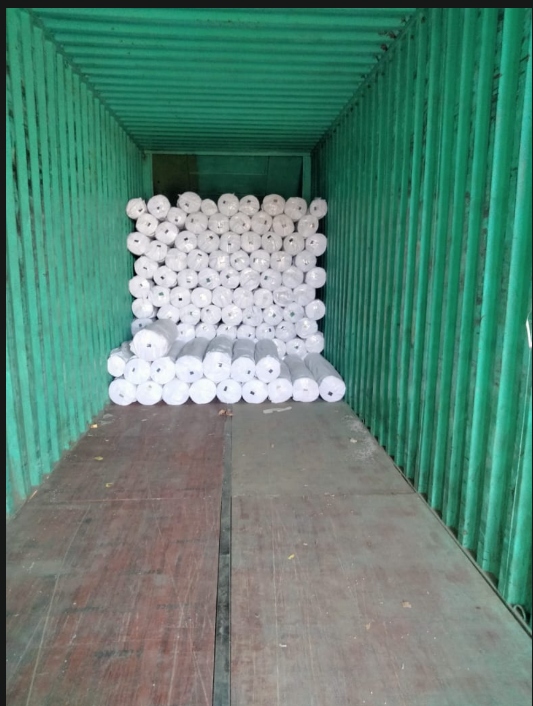 Textile rolls stacked for commercial storage in Bhiwandi warehouse