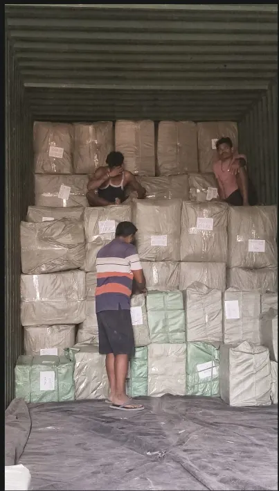 Warehouse team handling packaged goods